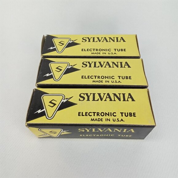 WWII Era Electronic Tube With Box Set Of 3 Sylvania Model 5BW8 NOS NIB 1940s - Picture 10 of 10